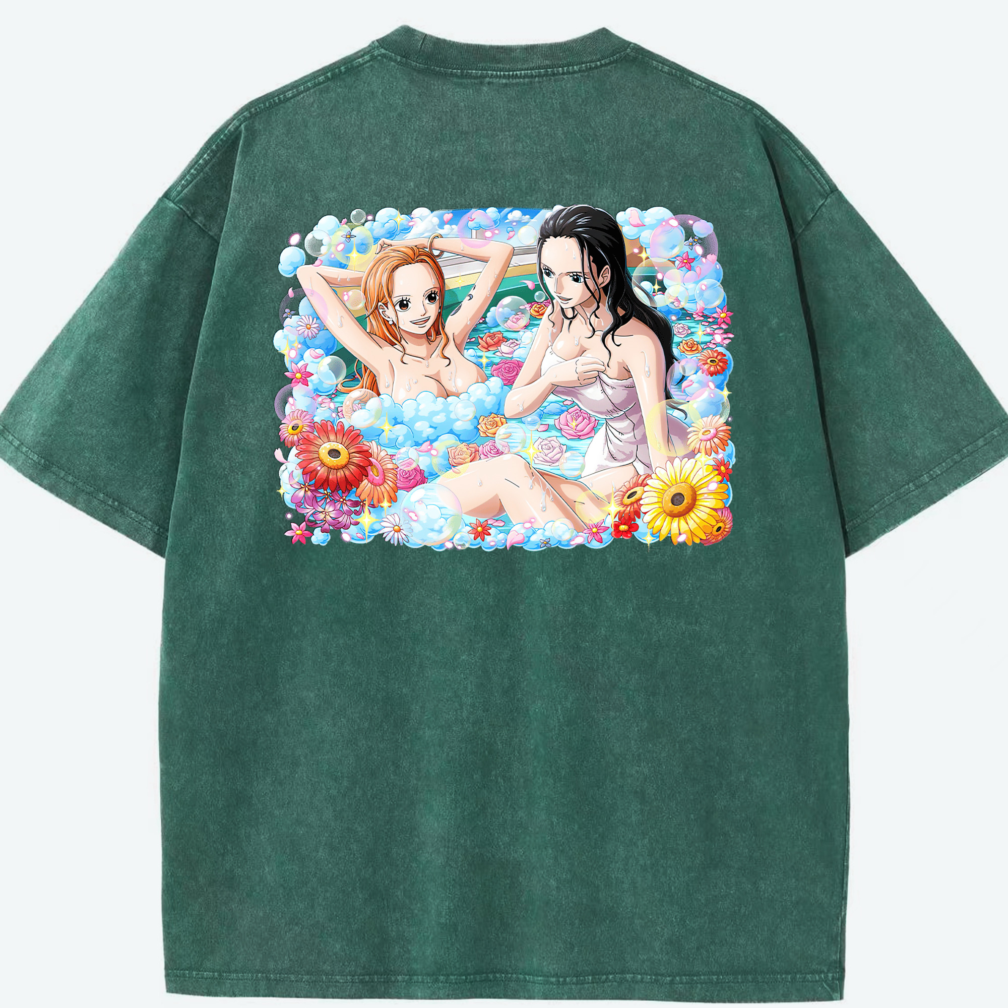 ワンピース ニコ・ロビン ONE PIECE Nico Robin 綿100% ヴィンテージ風 半袖Tシャツ（背面プリント）
